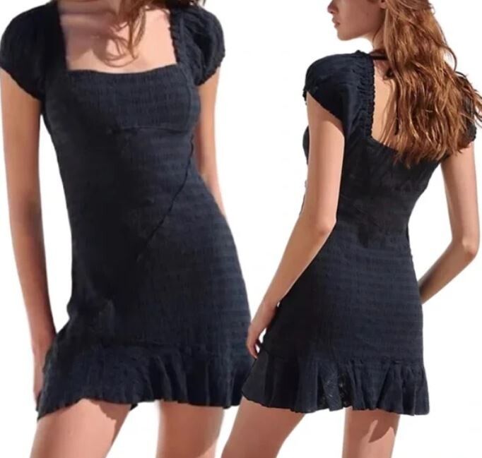 Free People Elle Mini Dress (Black)