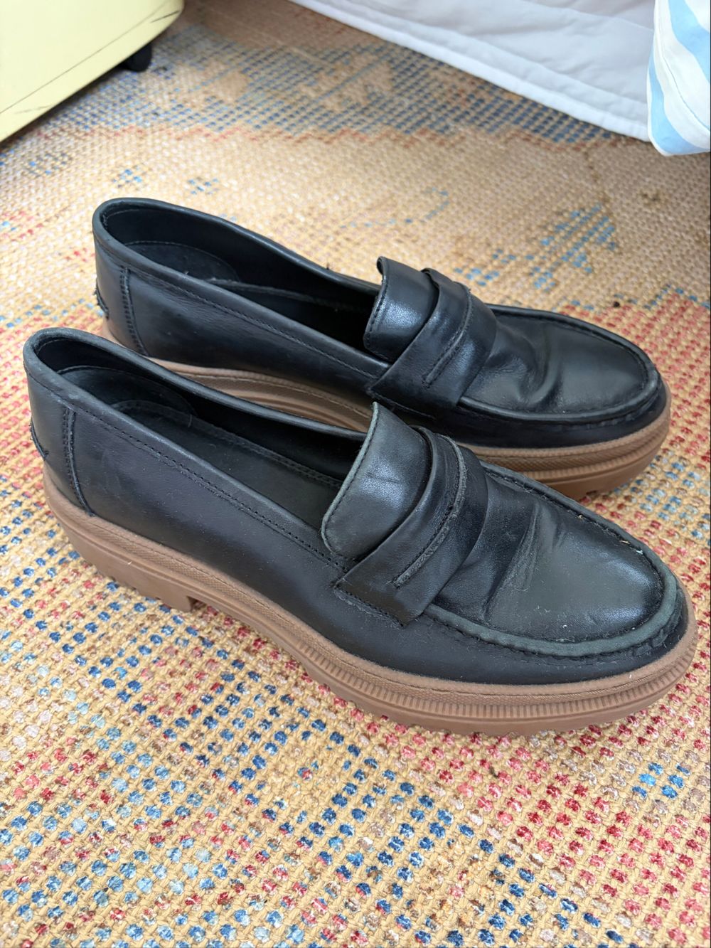 Dune Black Leather Loafers