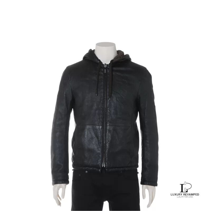 EMPORIO ARMANI Men’s Reversible Sheepskin Hoodie (CLJ-EA-003)