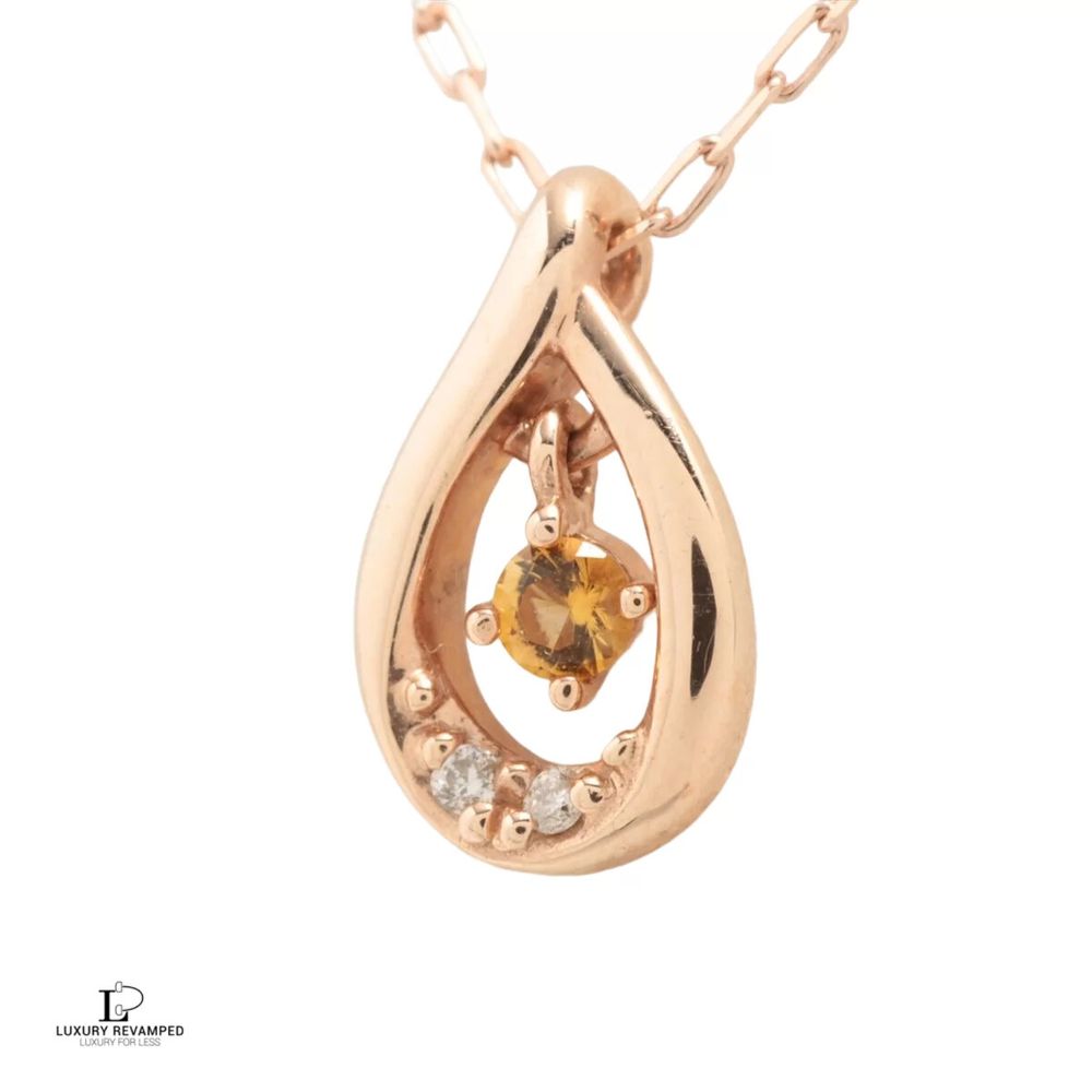 4℃ Citrine diamond Necklace (An-4c-005)