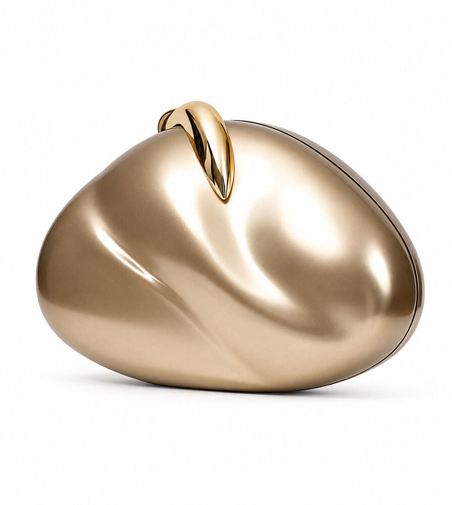 Aura Champagne Gold Acrylic Clutch