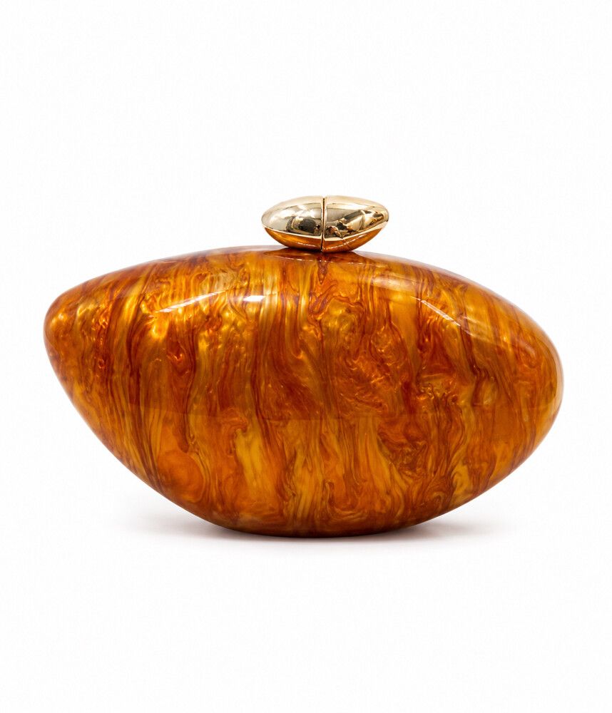 Amber Burnt Orange Acrylic Clutch