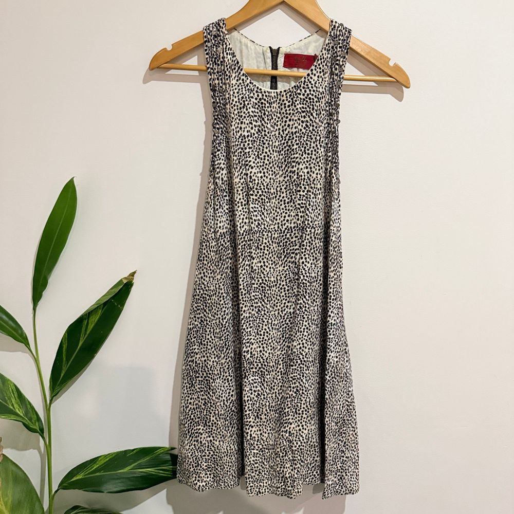 Tigerlily Spot Print Racerback Studded Shift Dress Size 8