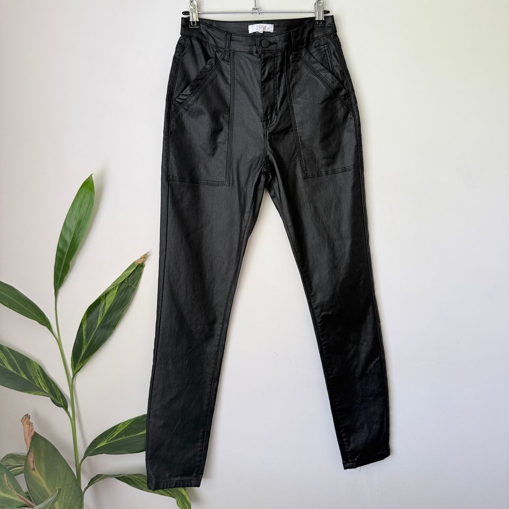 Zest Black Coated Pants Size 12