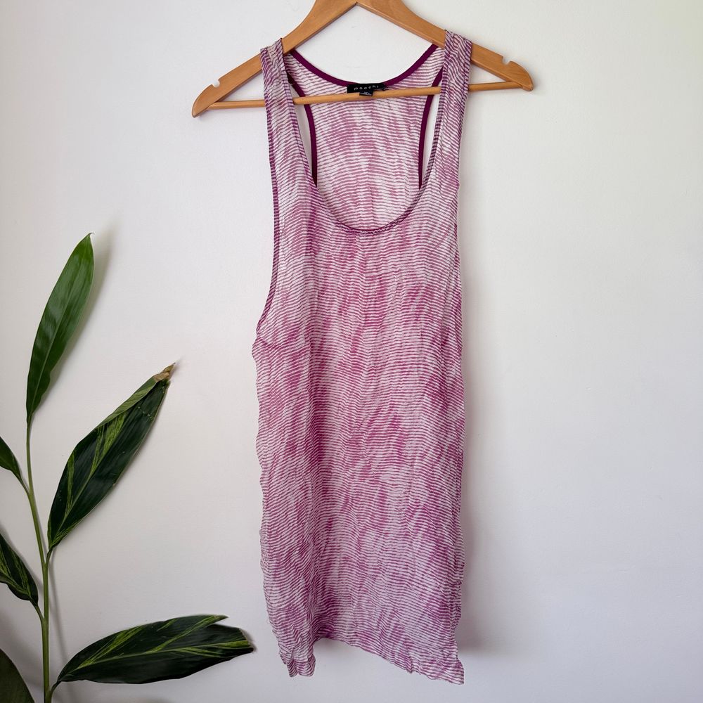 Moochi Purple Striped Silk Tank Dress Size 12
