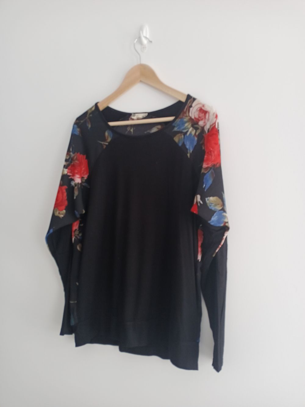 Ketz-Ke sheer Floral & Black long sleeve top