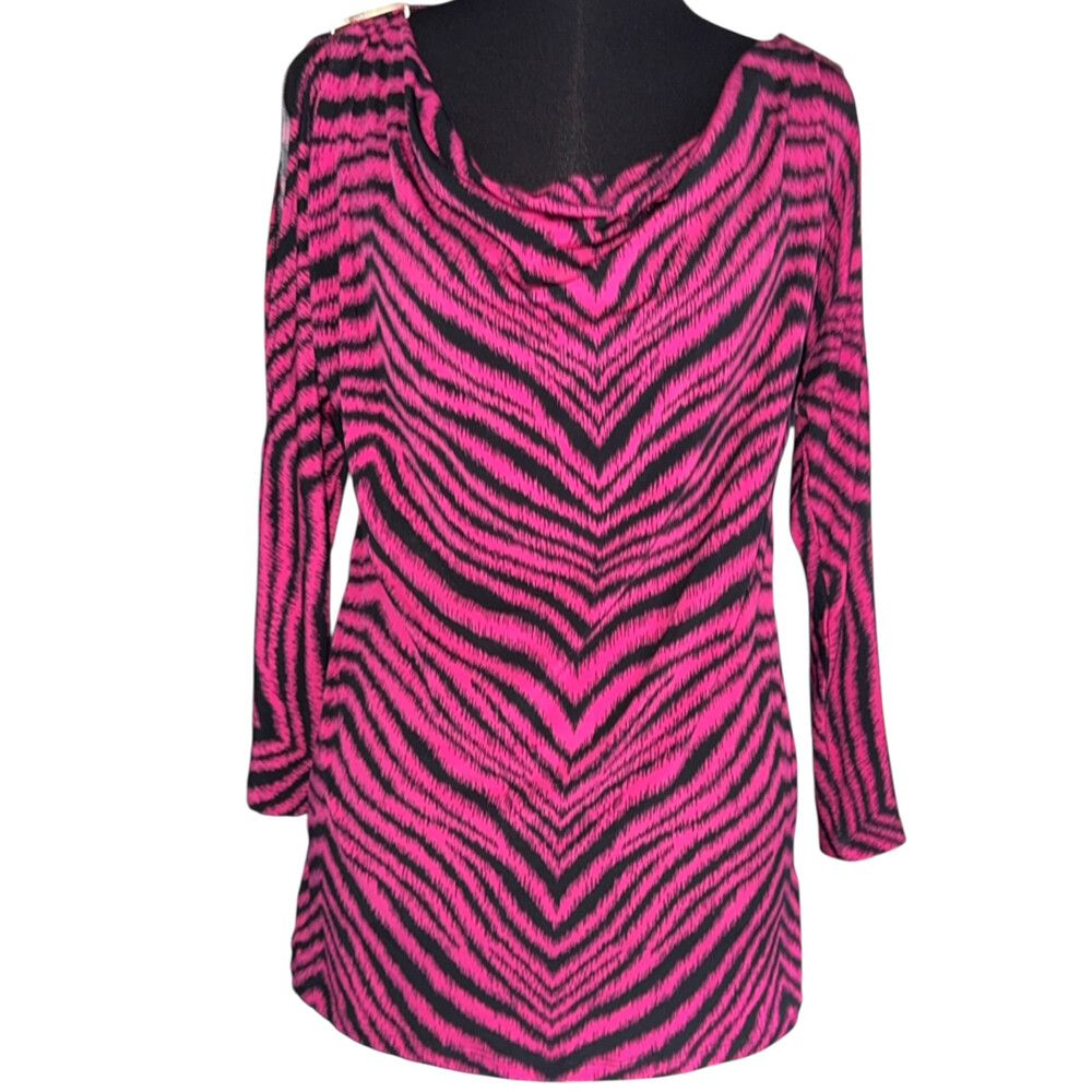 Michael Kors leopard print top magenta sz small