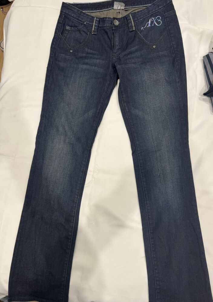 Armani Exchange Blue Jeans sz 6 wings graphic on back