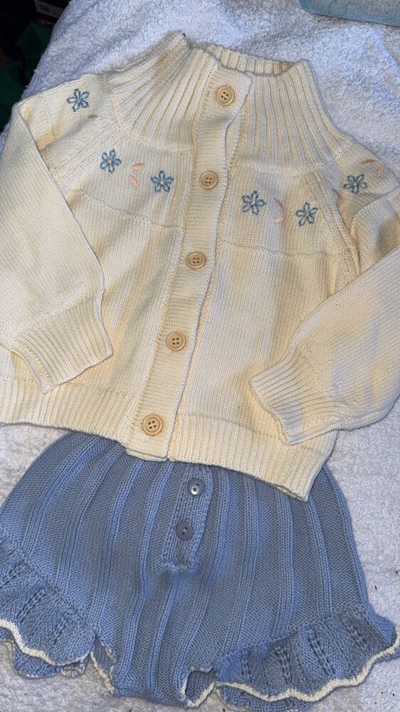 Floral Embroidered Knit Set baby girl 9-12mths