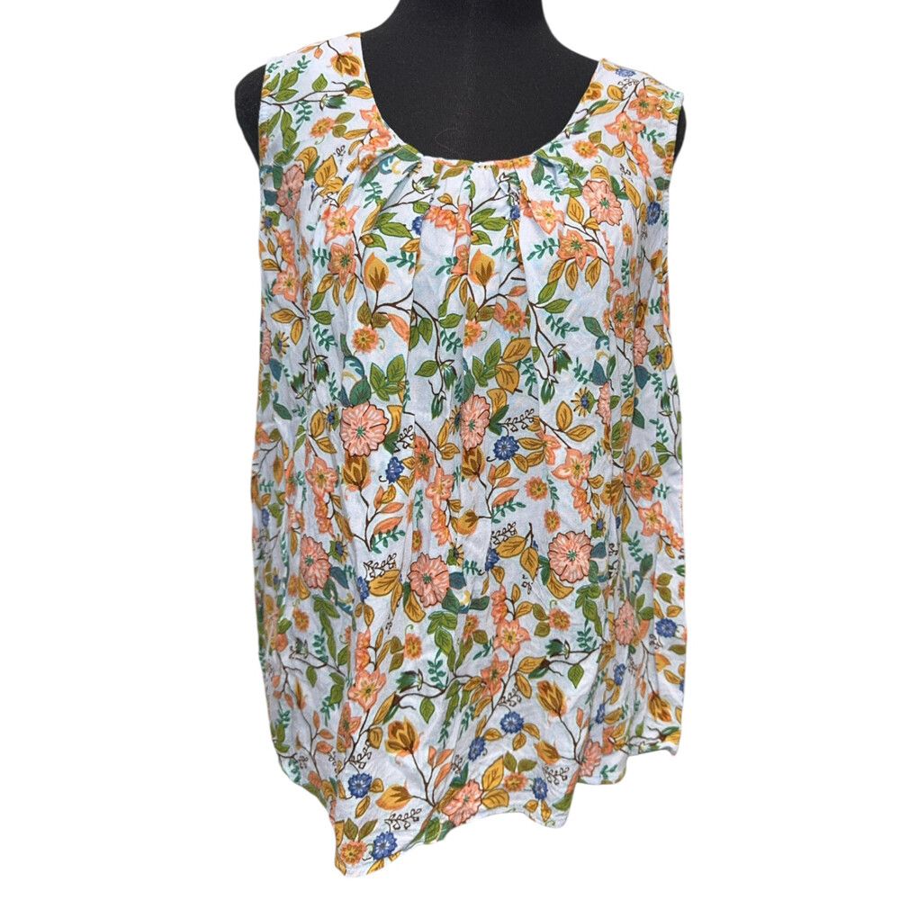 Orientique Floral Sleeveless Top