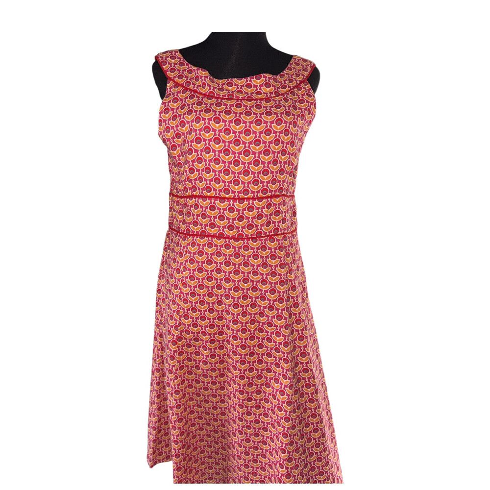 Cotton Diva Sleeveless Dress midi sz M Red Orange
