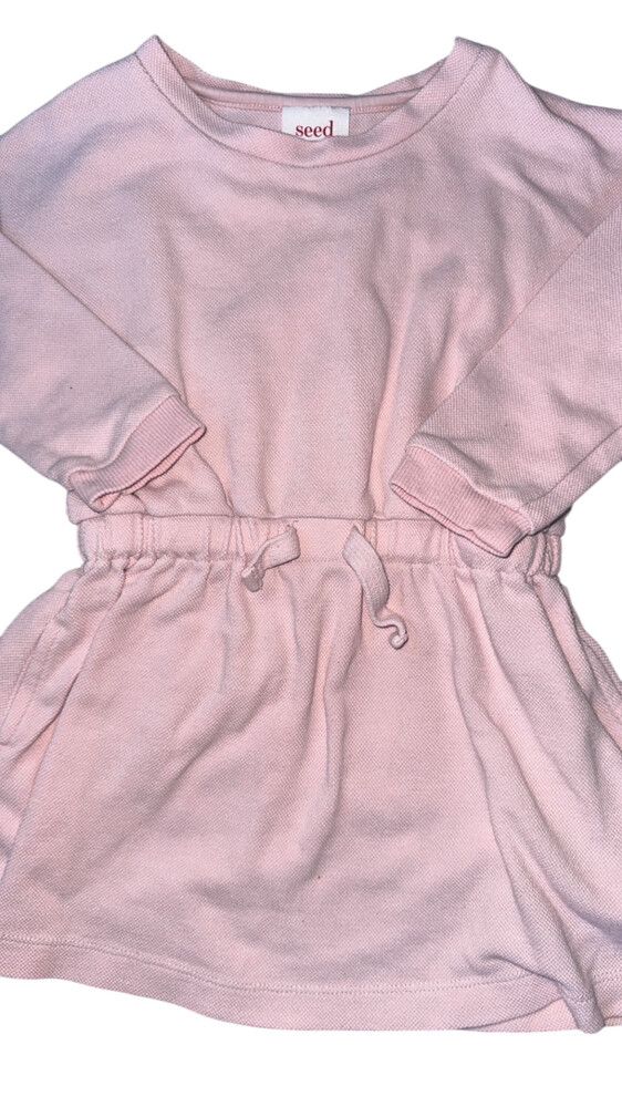 Seed Pink Dress tie waist fleece sz  4 kids