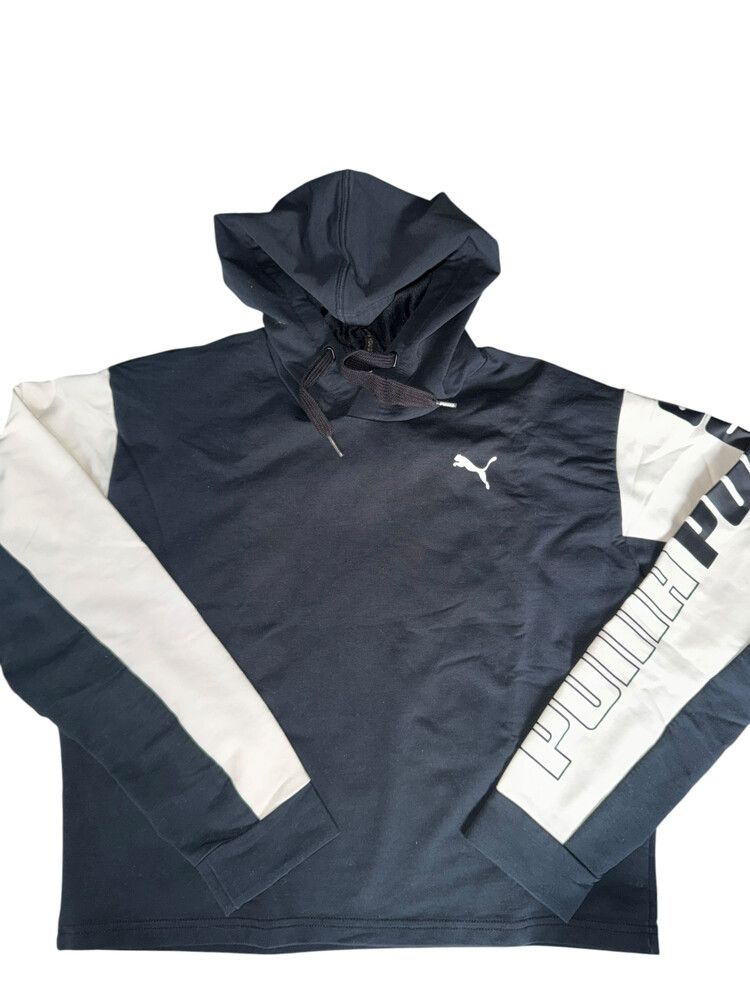 Puma navy&white boxy cropped  hoodie