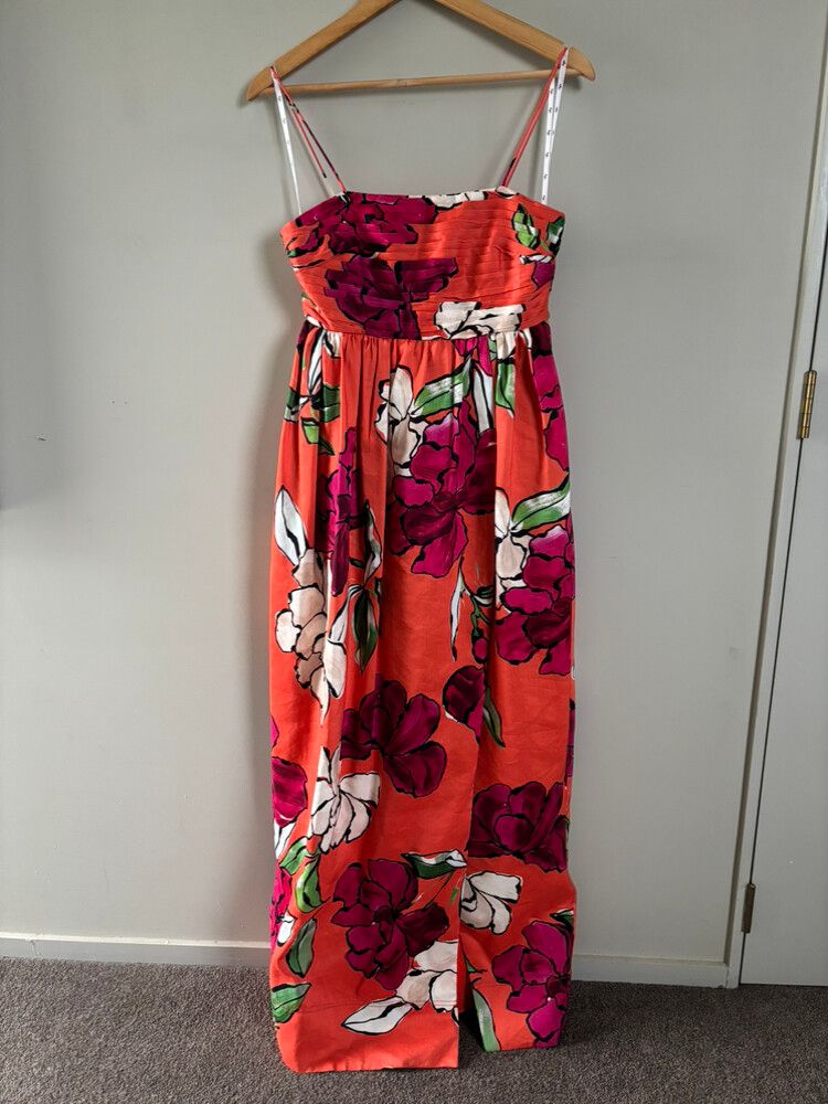 Aje Monument Tulip Maxi Dress In Colour Vivid Camellia