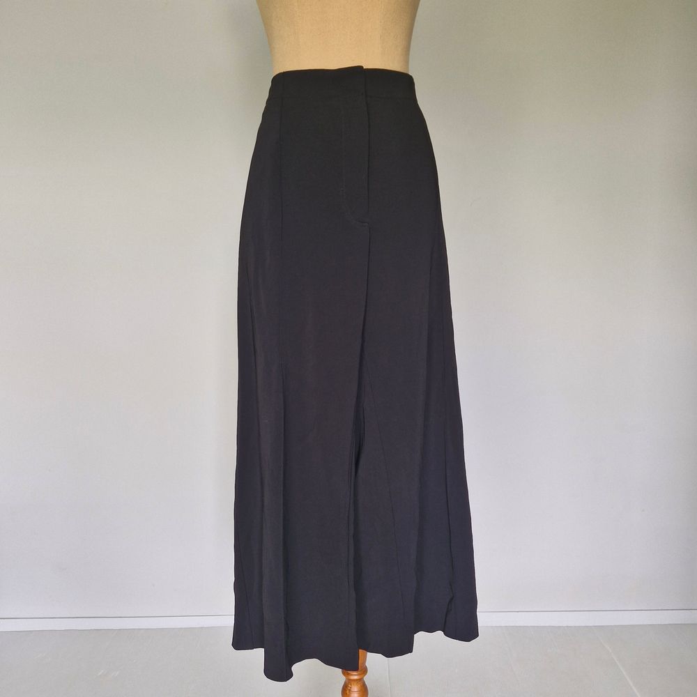 COS Black High Rise Wide Leg Corporate Work Dress Pants Size L AU 16