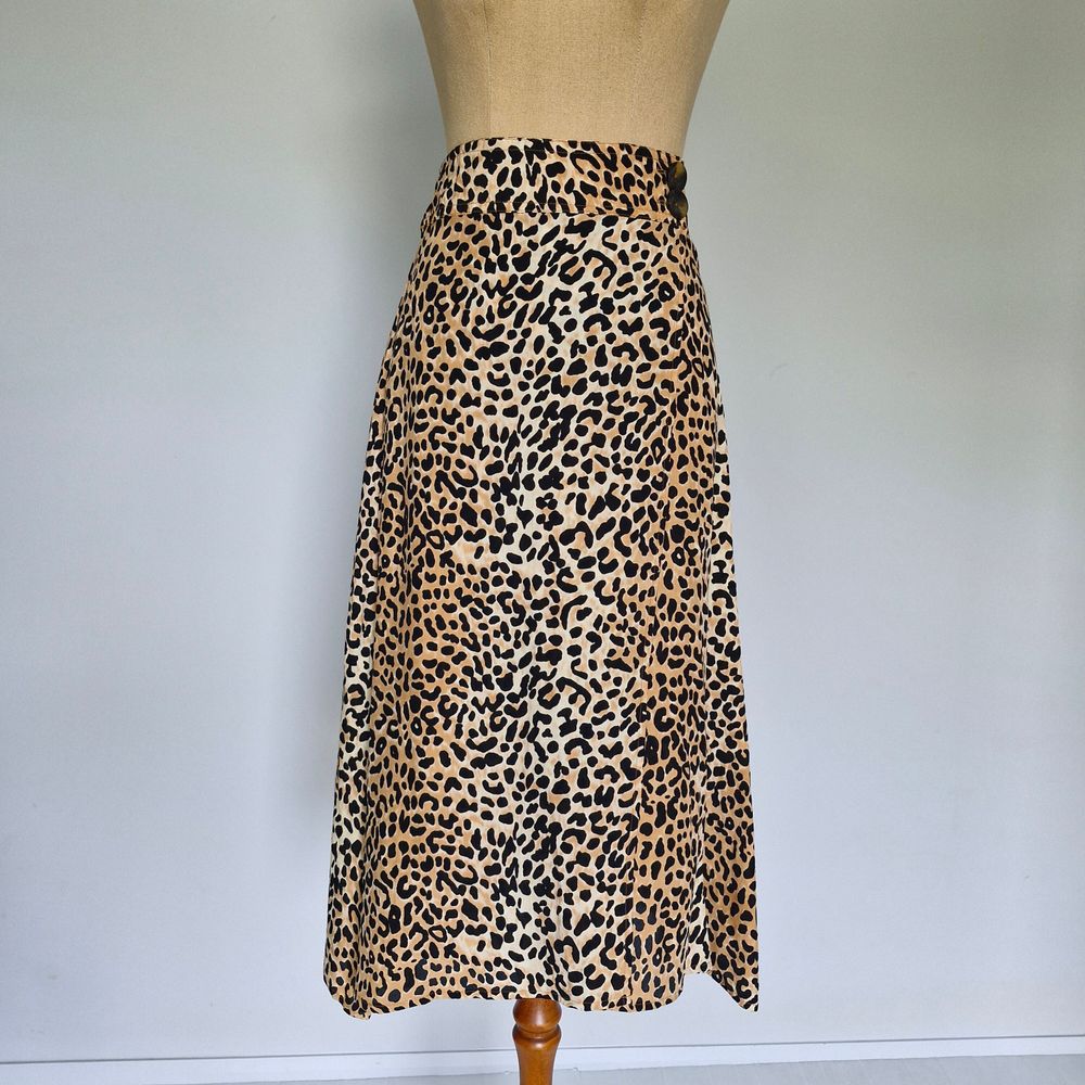 Faithfull the Brand Multicolour Leopard Print Wrap Midi Skirt Size 10 US 6