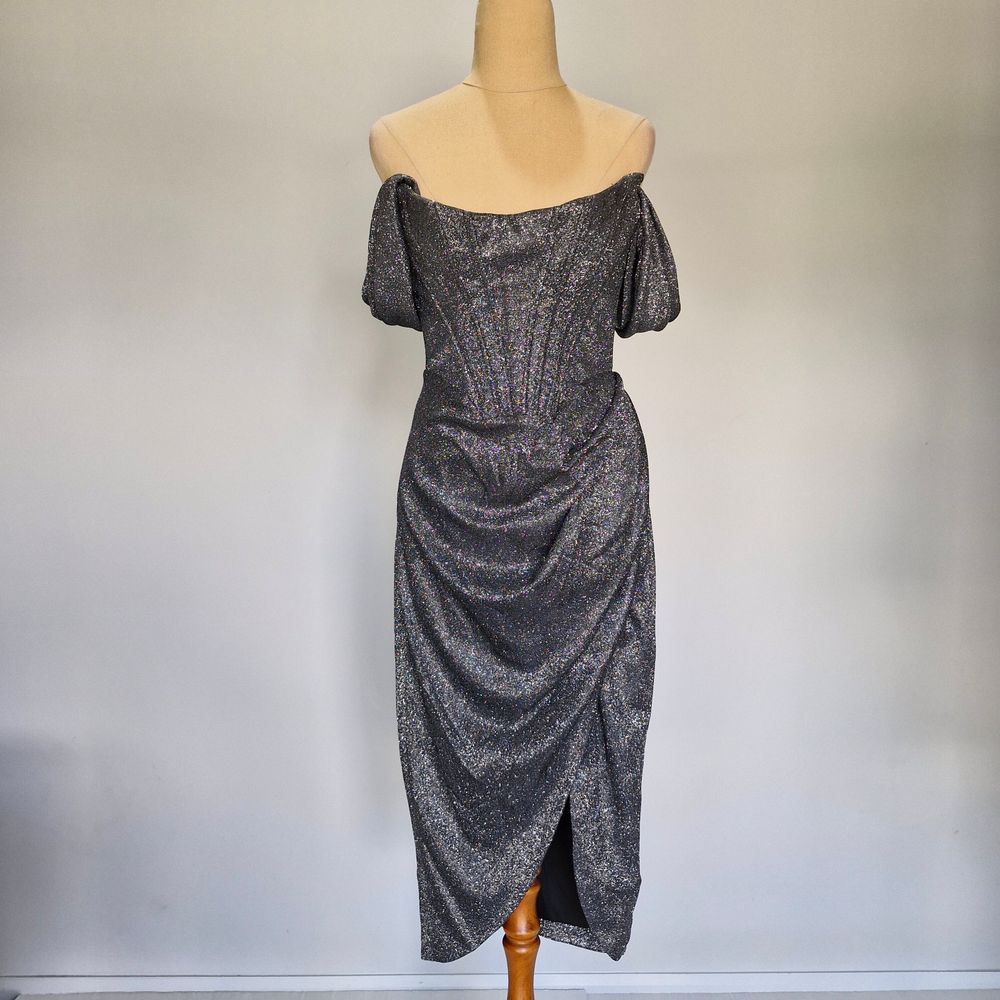slim fit dress slacks Berylove Women Glitter Pleated Tight Strapless Grey Homecoming Dress Beading Cut Out Mini Party Dress, Grey / US2