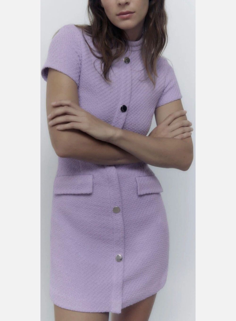 zara purple tweed dress Sold at Auction: New Purple Tweed Dress From Zara
