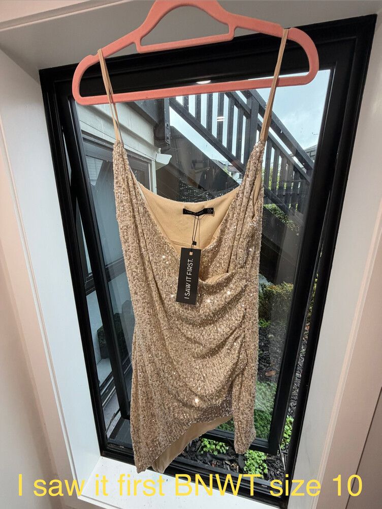 I Saw It First - I Saw It First Gold Mini Dress on Designer Wardrobe