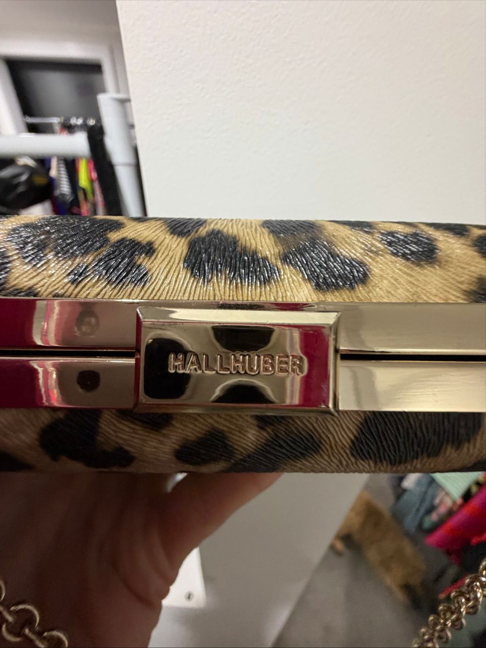 Hallhuber Leopard Print Clutch