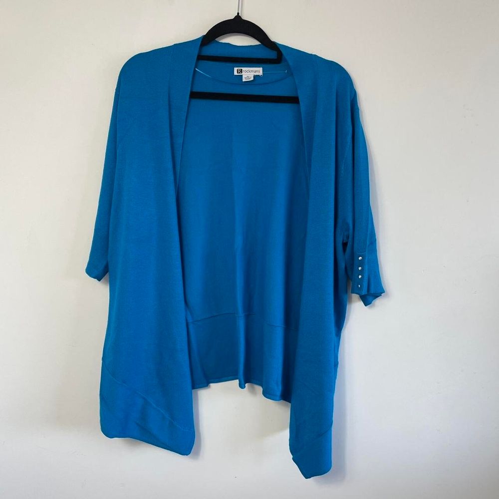 Rockmans Blue Open Front Cardigan