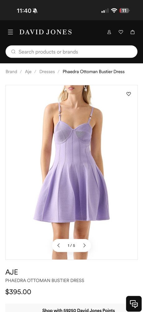 Aje lavender Phaedra Ottoman Bustier Dress