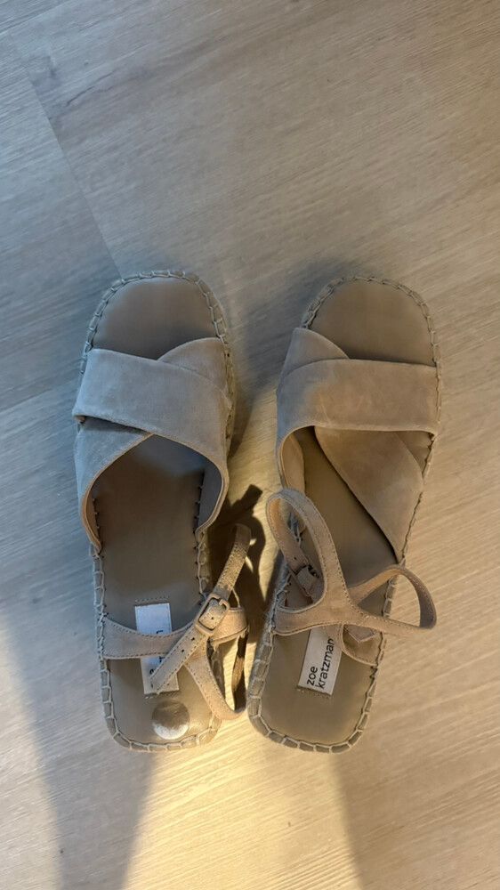 Zoe Kratzmann Beige Suede Espadrille Wedges