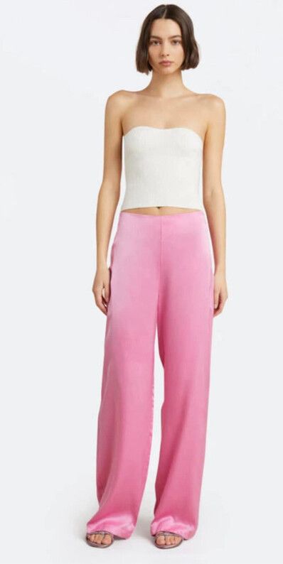 Bec + Bridge Pink Satin Trousers