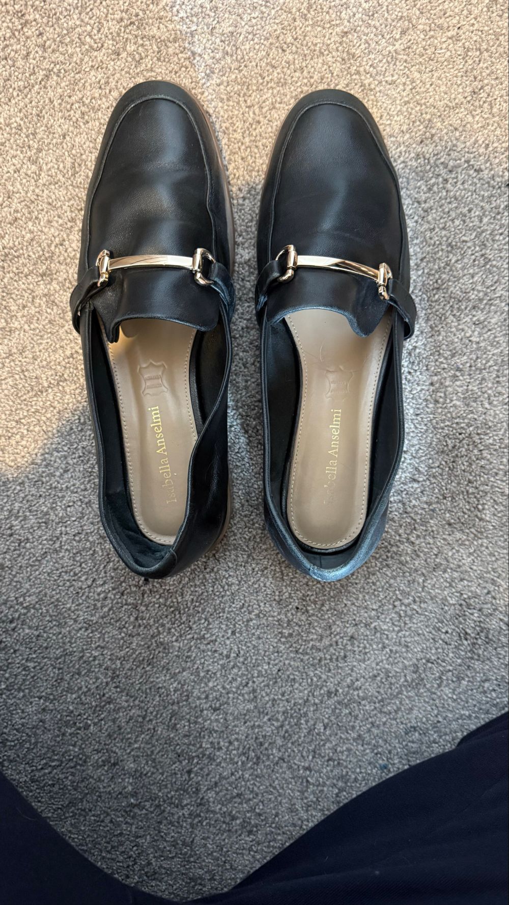 Isabella Anselmi Black Leather Loafers