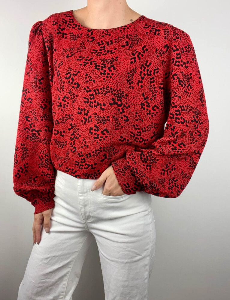 Seed Red Leopard Top