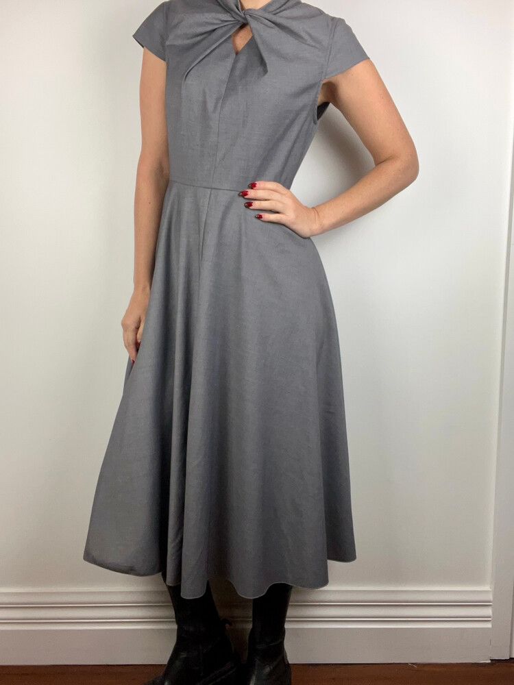 Karen Walker Grey A Line Bishop Dress
