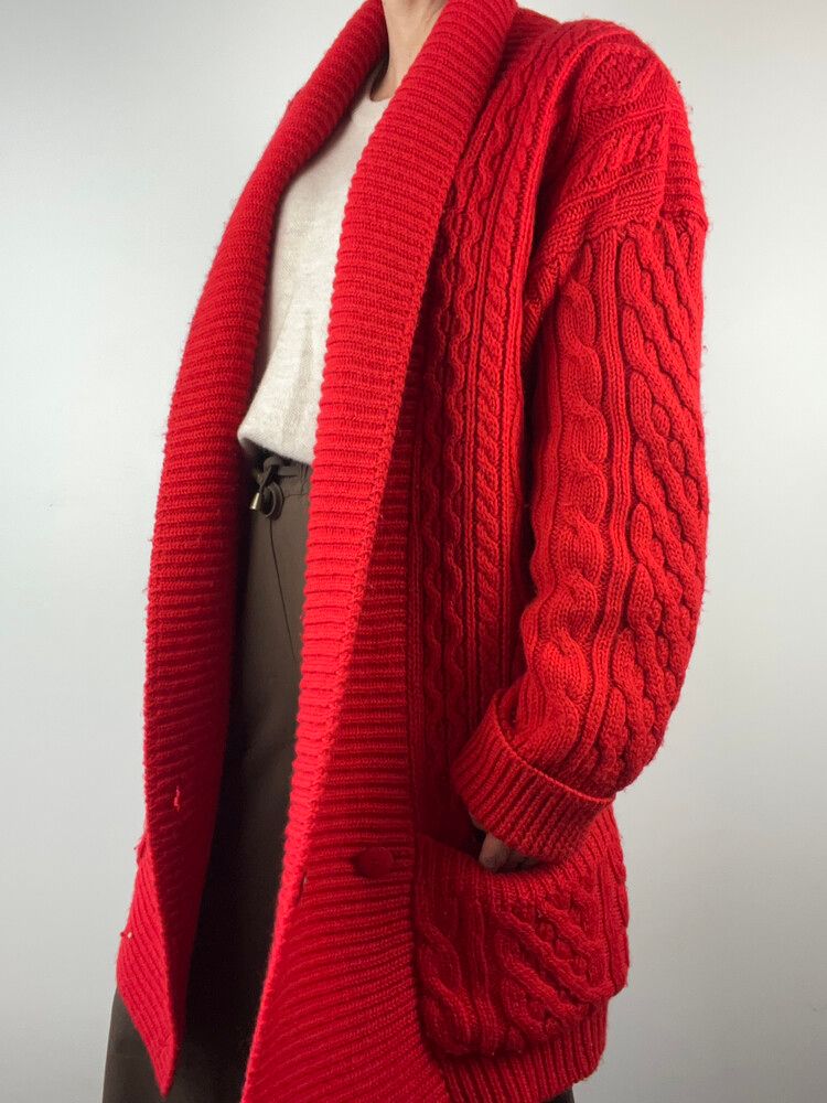 JAG Red Wool NZ Vintage Cardigan