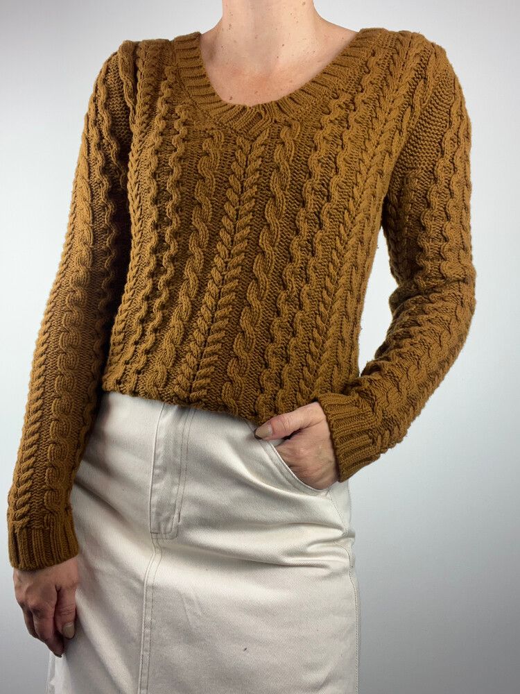 French Connection Rust cable knit jumper