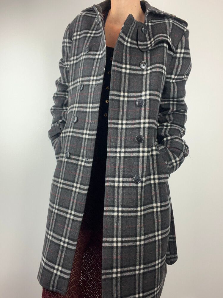 Plaid Wool Coat