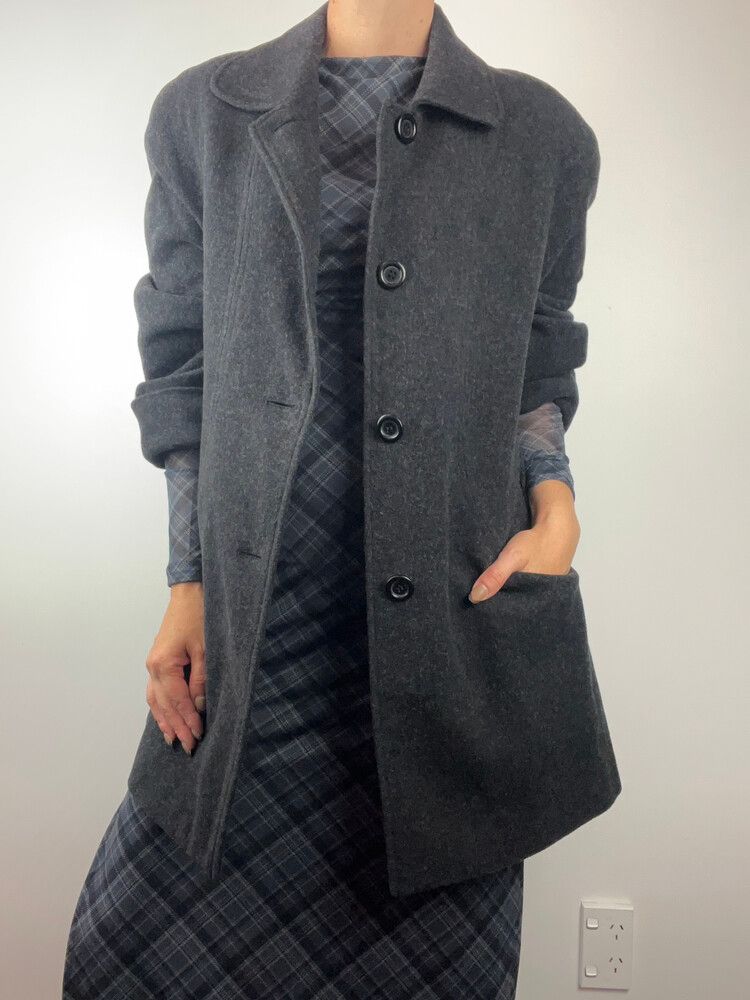 Wool and Cashmere Grey Coat