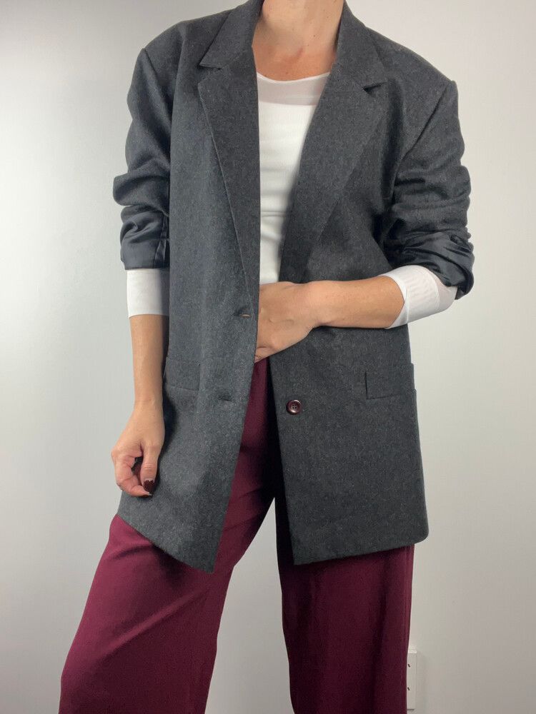 Charcoal Wool Blazer