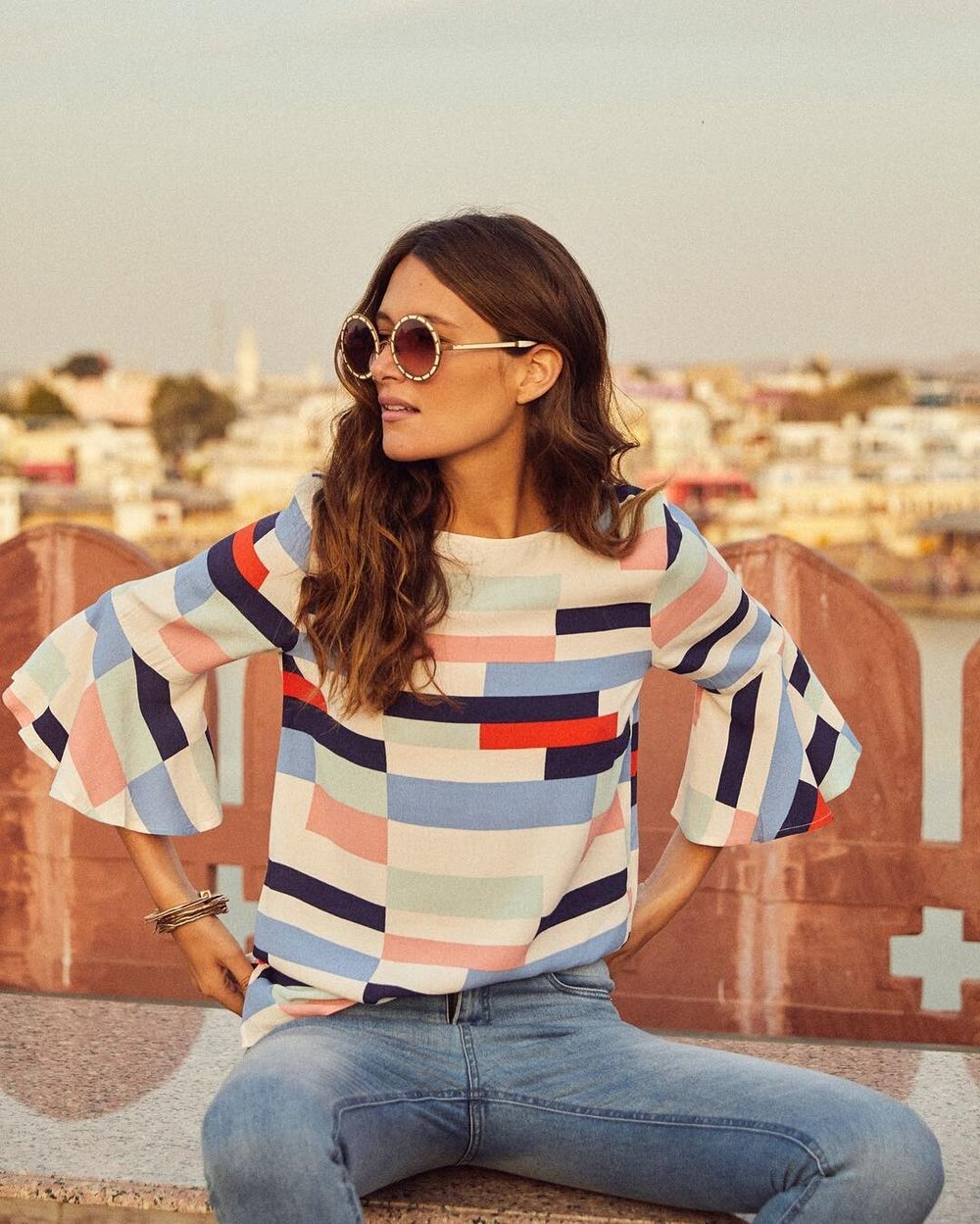 MISTER ZIMI Peggy Bell Sleeve Top in Mumbai
