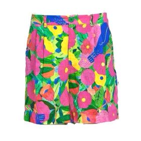 GORMAN x Agathe Singer Blue Bird Linen Tailored Shorts