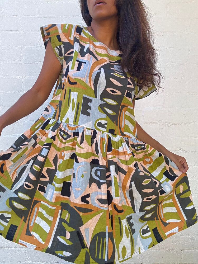 GORMAN x Claire Johnson Organic Cotton Camo Beach Dress