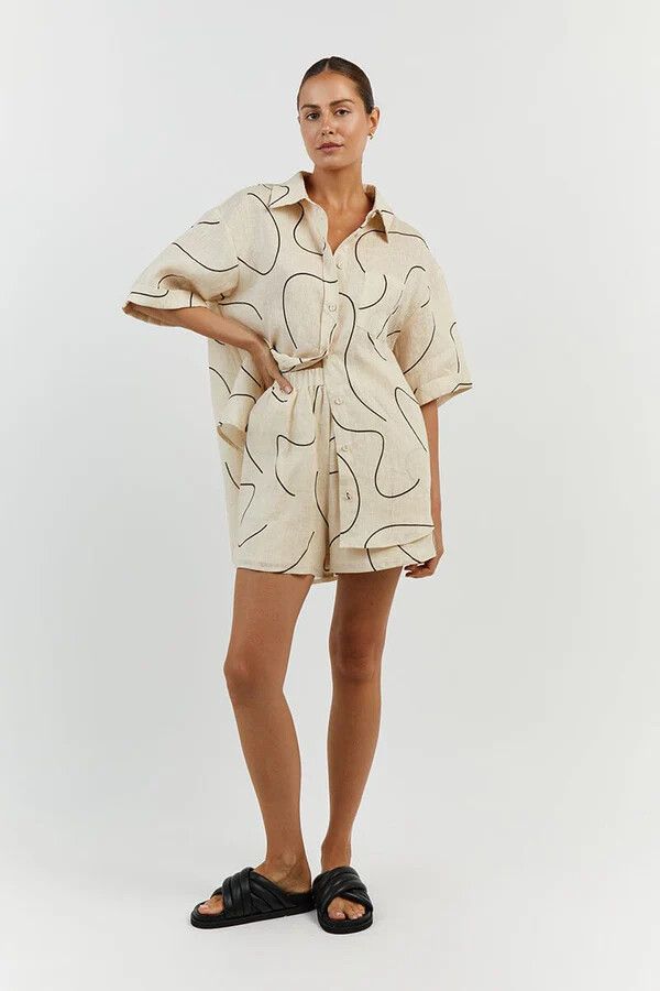 DISSH Luna Linen Cream Oversized Shirt NWT