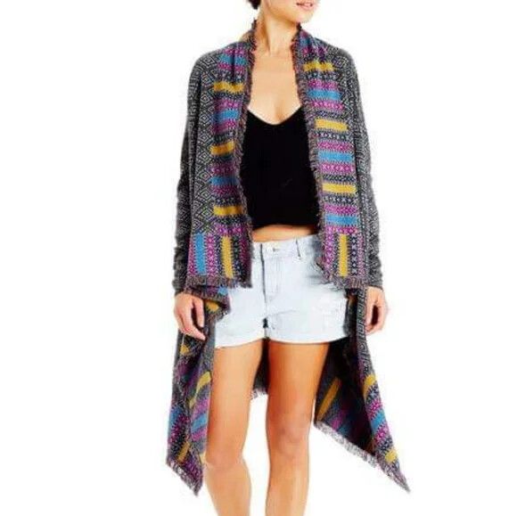 TIGERLILY Toma Grey Knit Winter Wrap Waterfall Cardi Cardigan