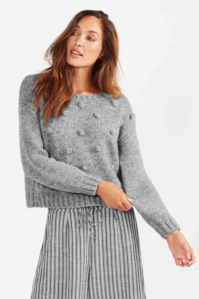 TIGERLILY Arles Grey Wool-blend Pom Pom Sweater Jumper RRP$189