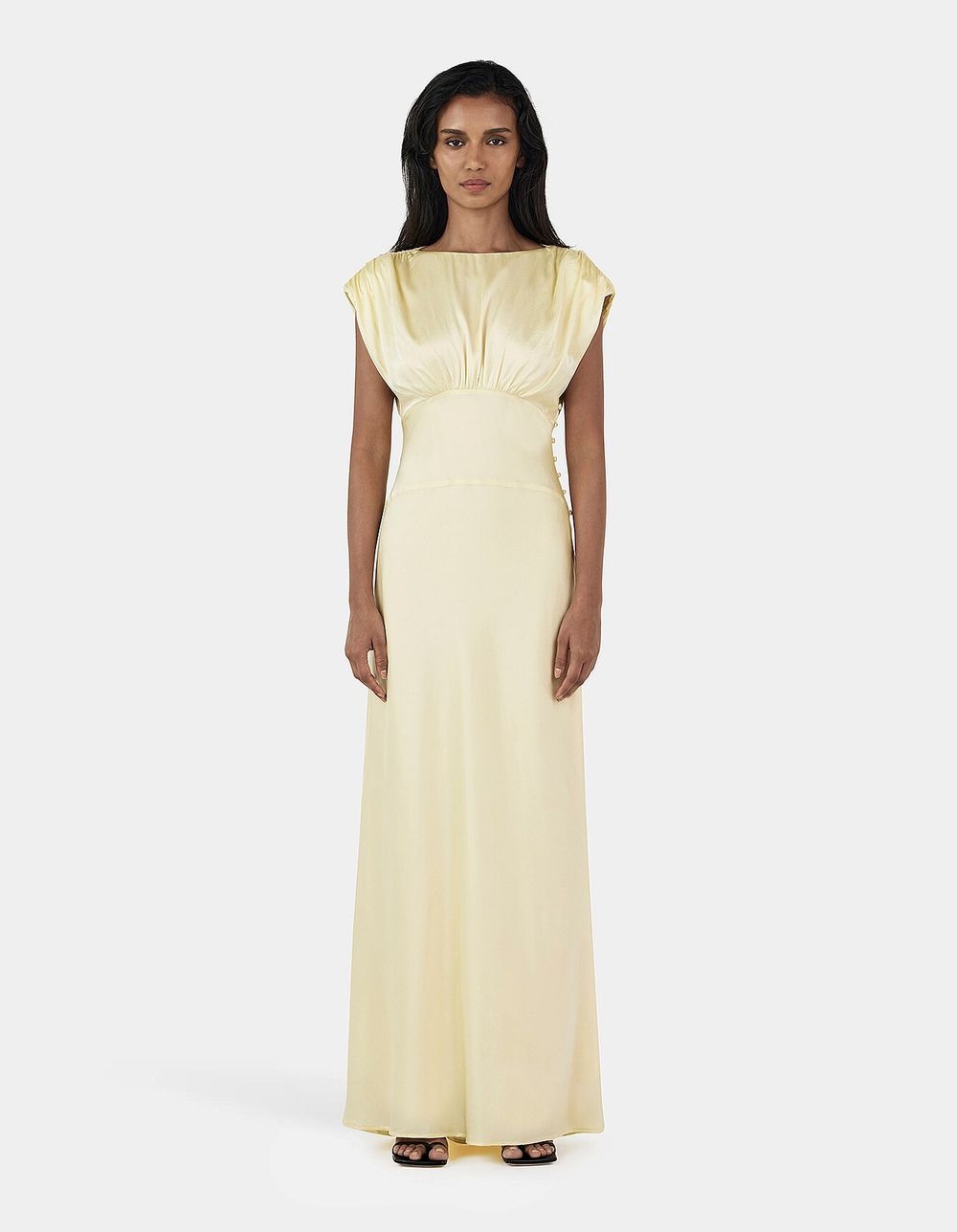 Meredith Yellow Silk Dress - Hansen & Gretel