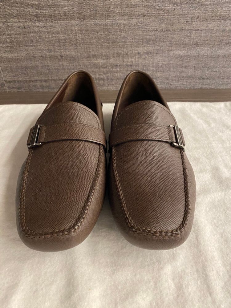 Prada Men Brown Leather Shoes