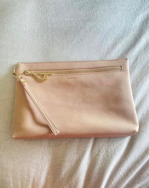 Witchery Pink Leather Clutch