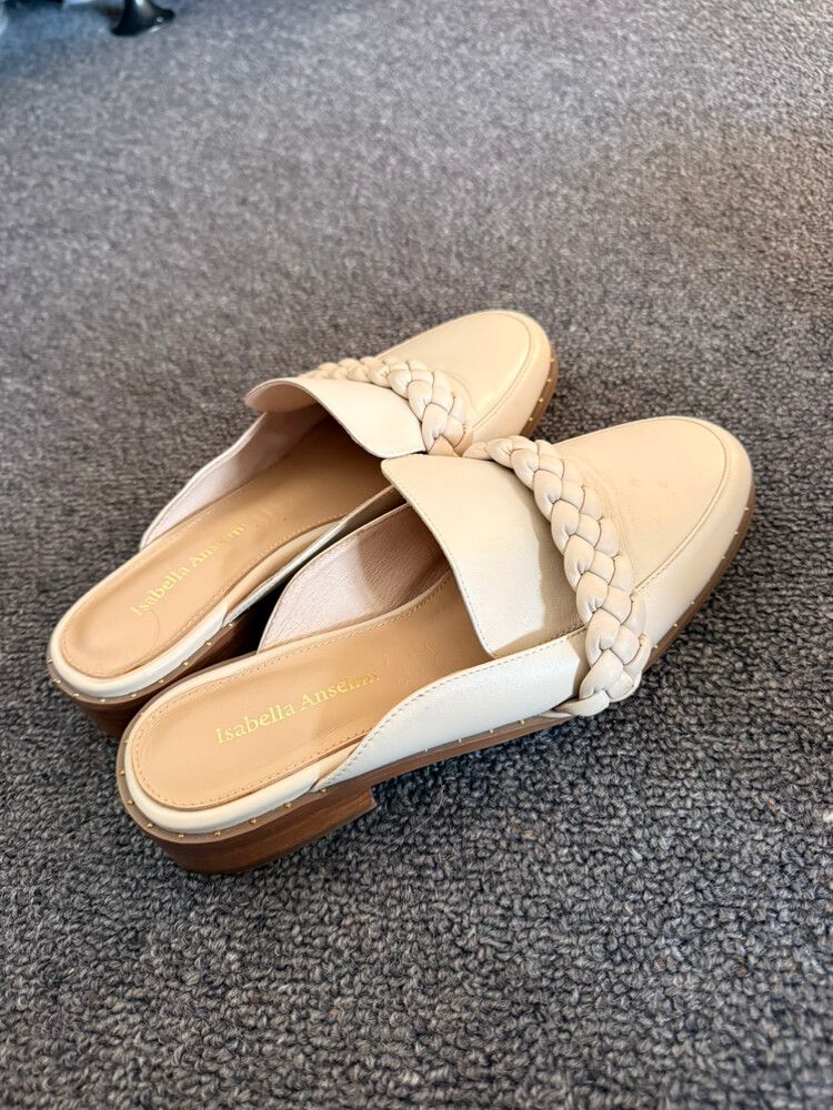 Isabella Anselmi Cream Braided Mules