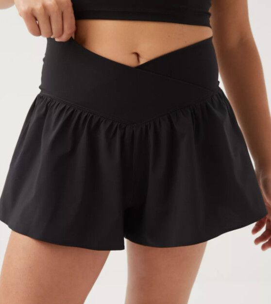 Aerie Real Me Crossover Flowy Green Short