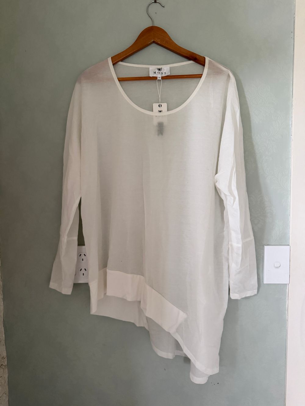 Moss White Asymmetric Top