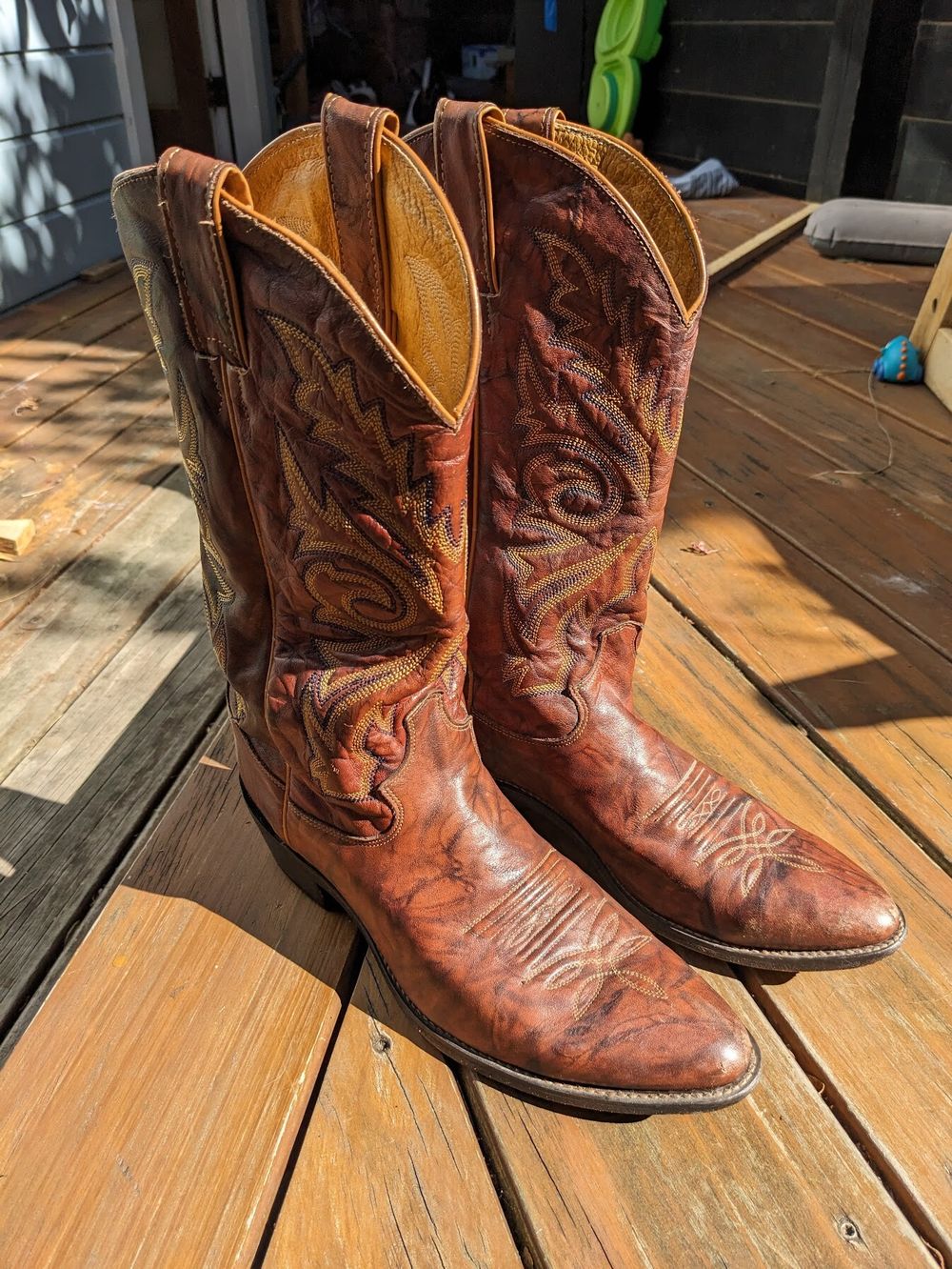 Justin Brown Cowboy Boots Size 9 1/2D