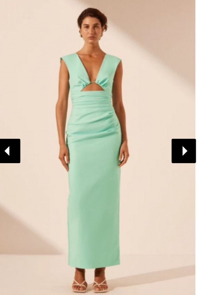 Lani Plunged Cut Out Maxi Dress AQUA